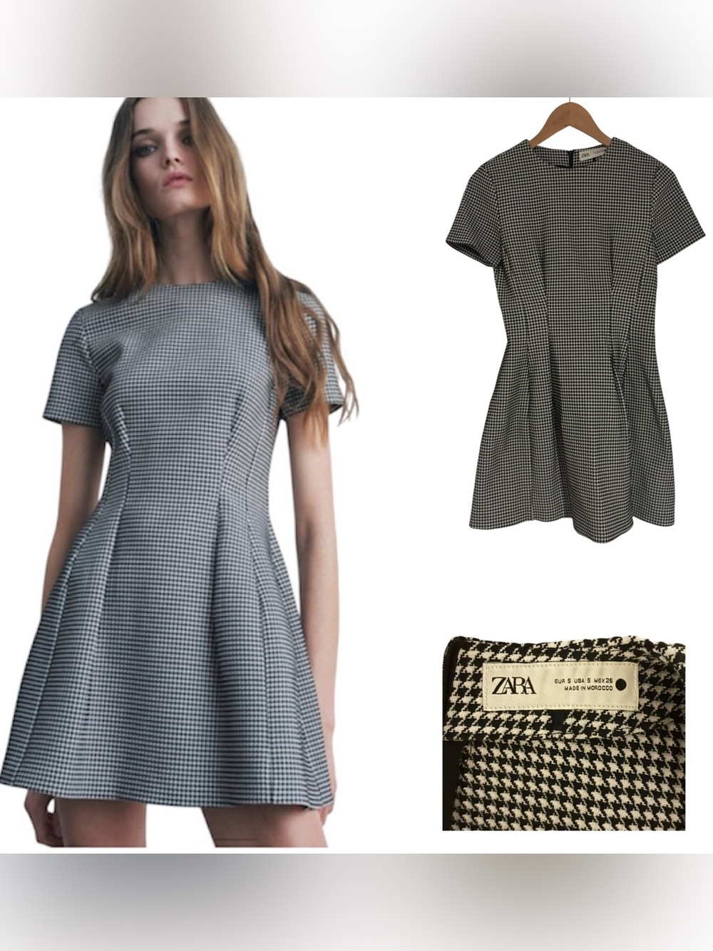Zara Houndstooth Mini Dress